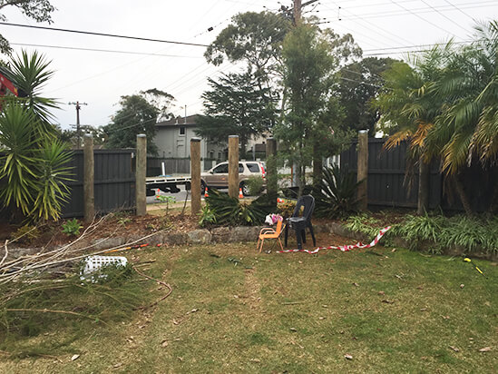 timber bollards installation project