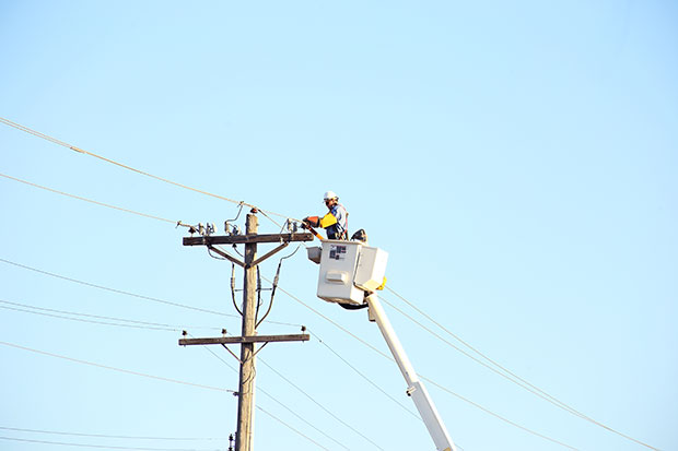 Worker on Elevated Work Platform